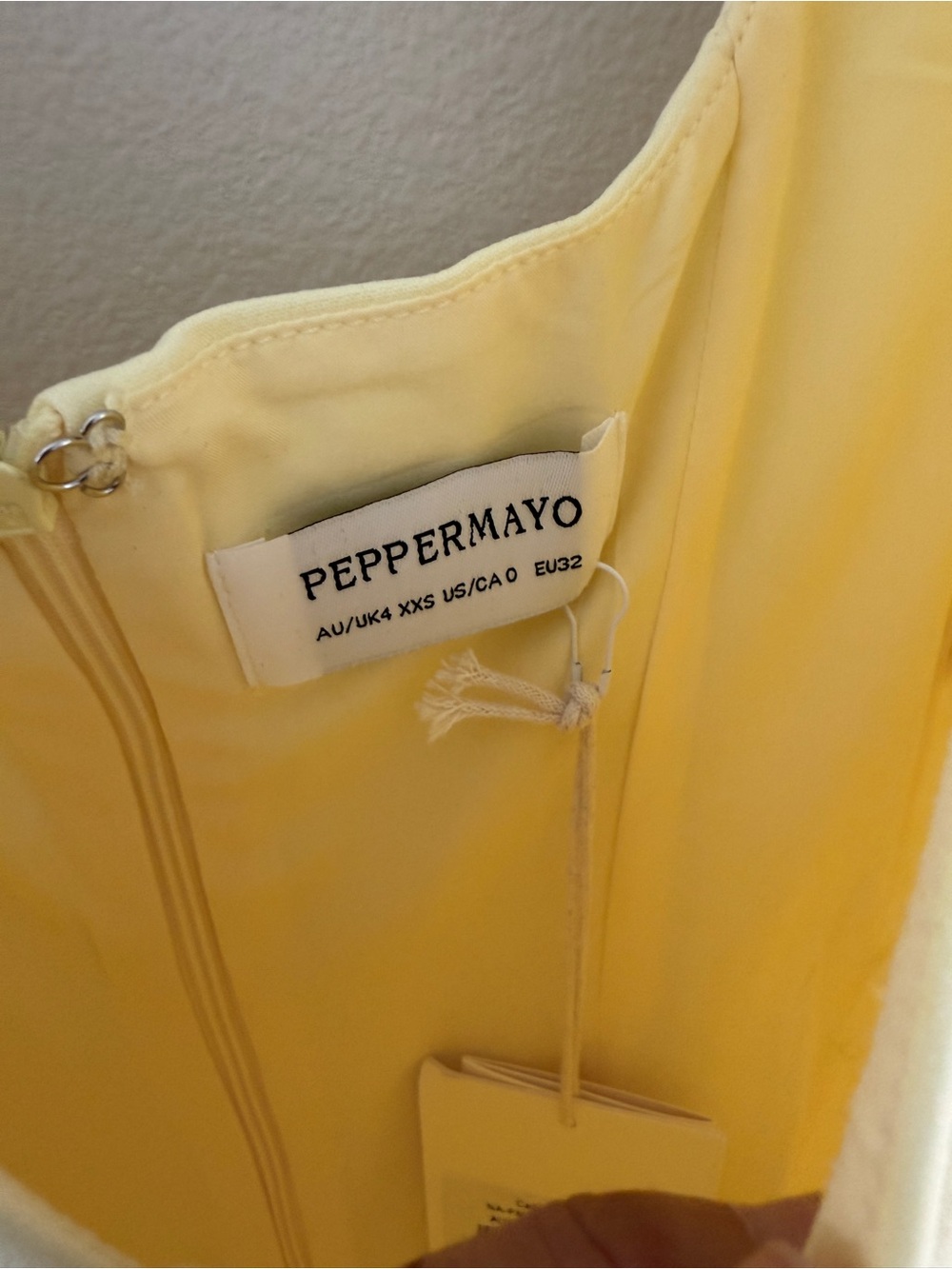 NWT Peppermayo Yellow Mini Dress - Picture 3 of 4
